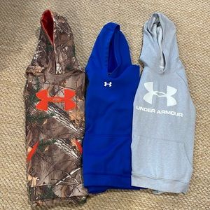 Lot of 3 Under Armour YLG boys’ hoodies